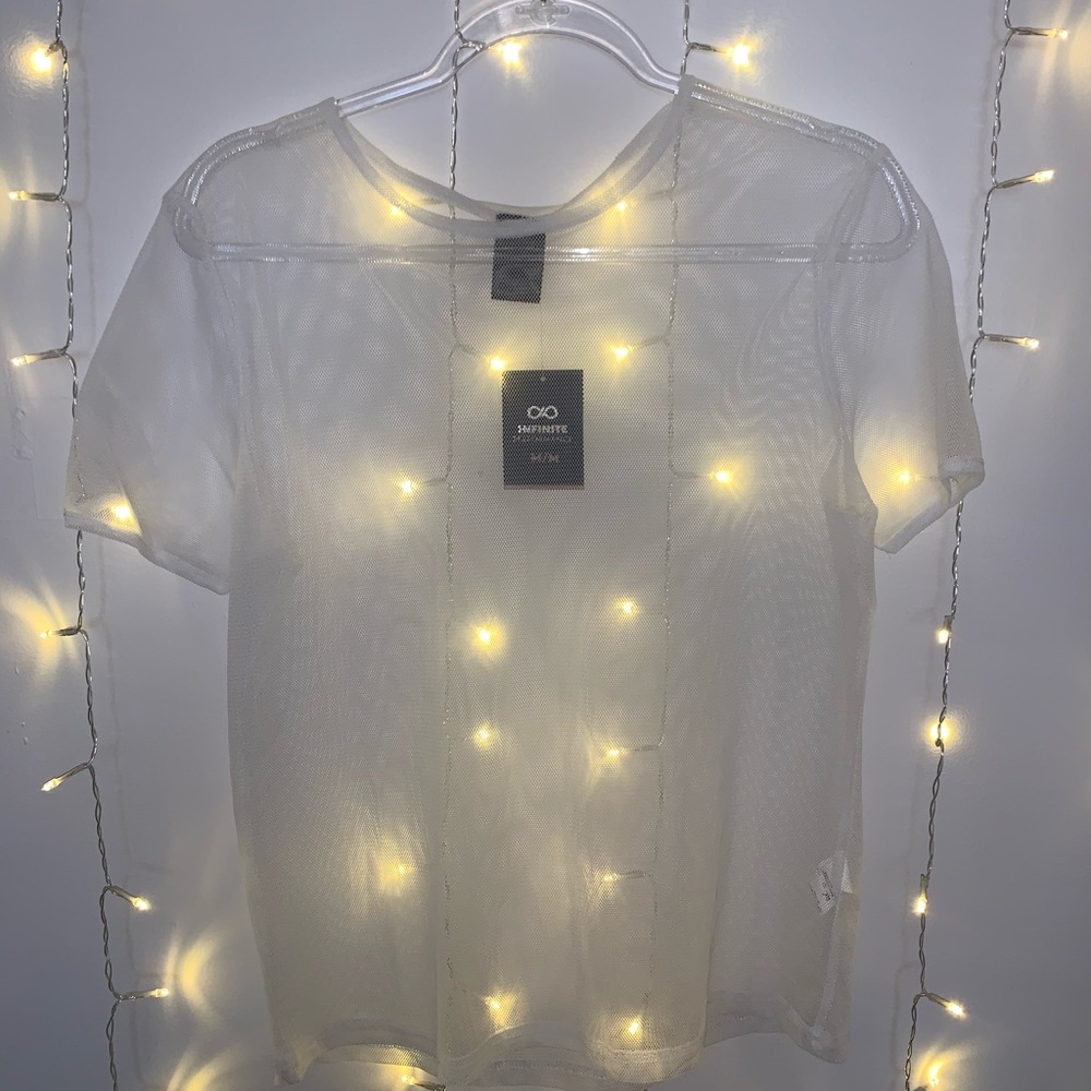 White mesh T-shirt